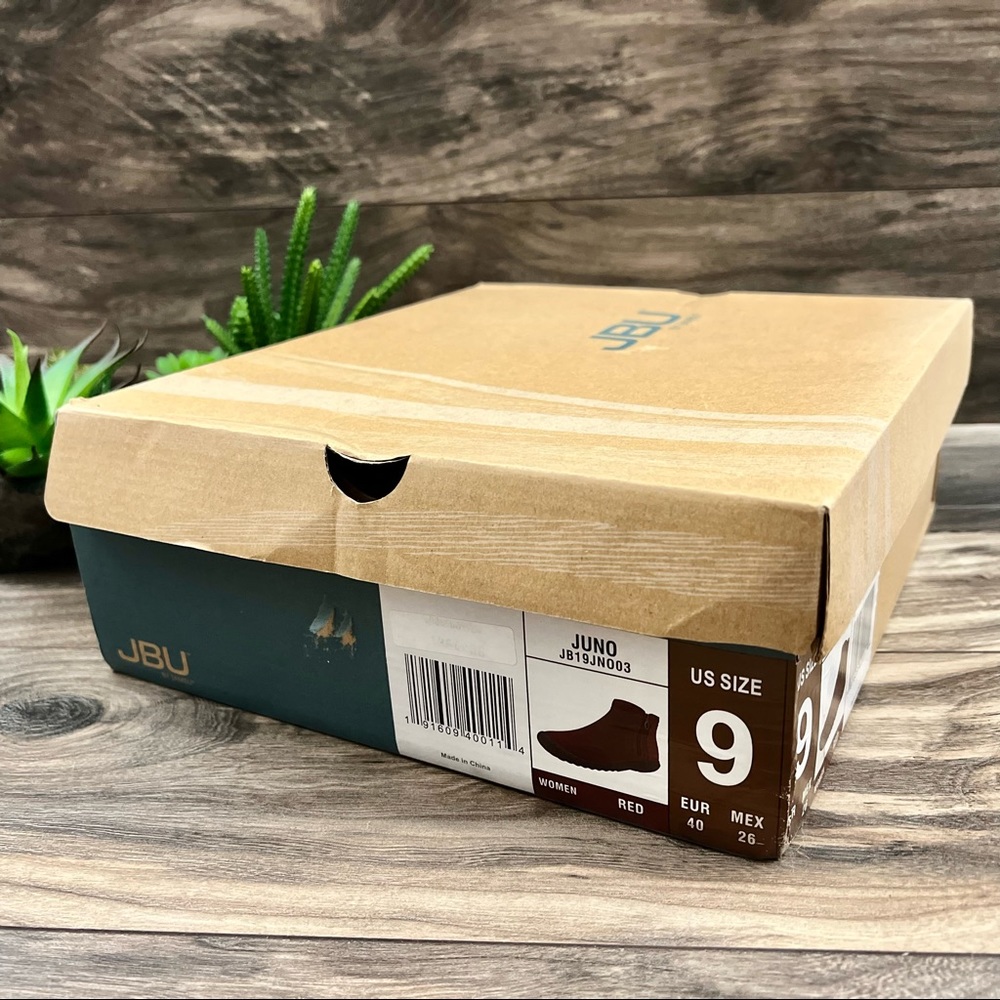 NEW JBU by Jambu Juno Ankle Bootie Boots Red 9M 40 - Picture 11 of 12